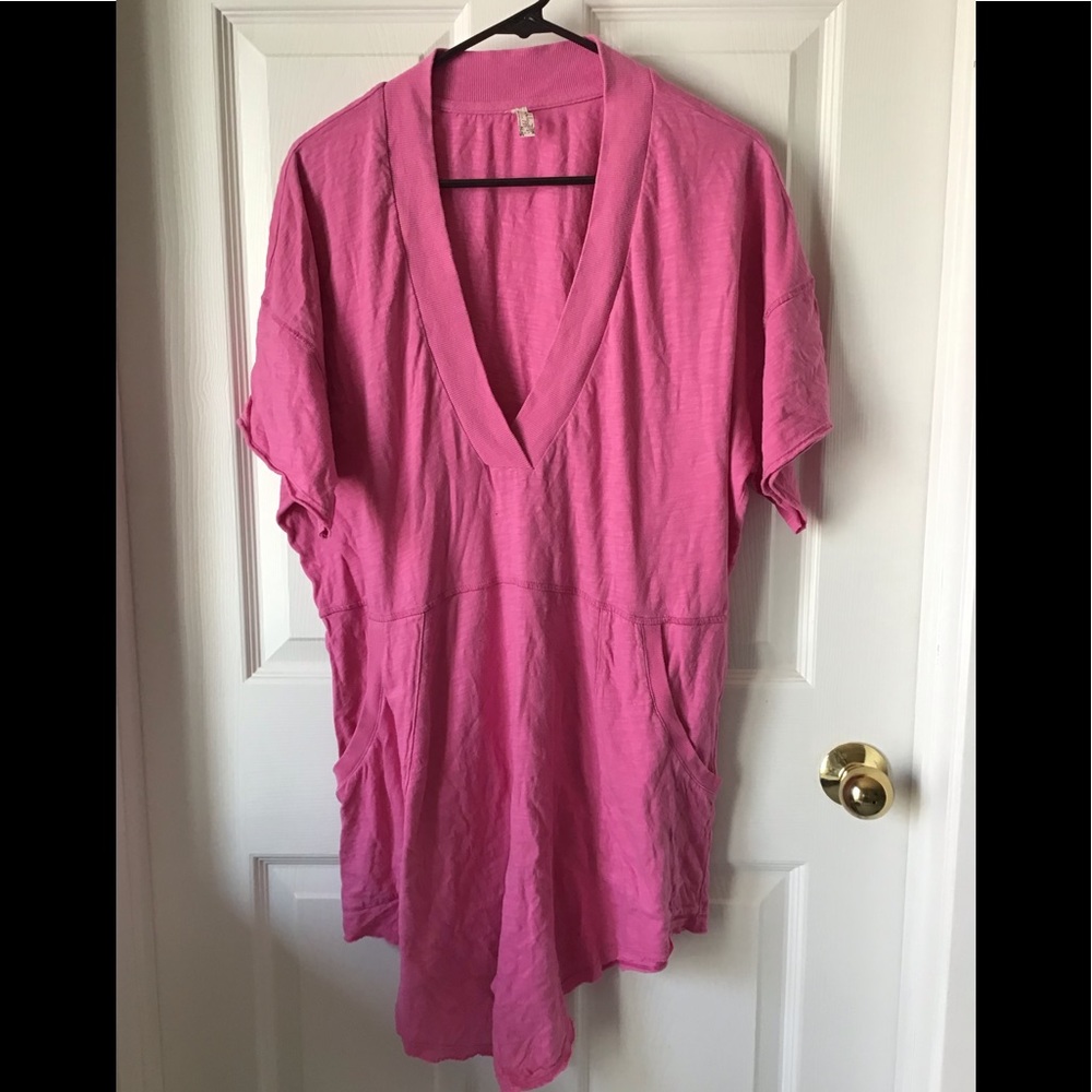 Free People Intimately Why Not Pink V Neck Romper XS